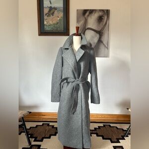 H&M wool blend trench style long coat women’s XS